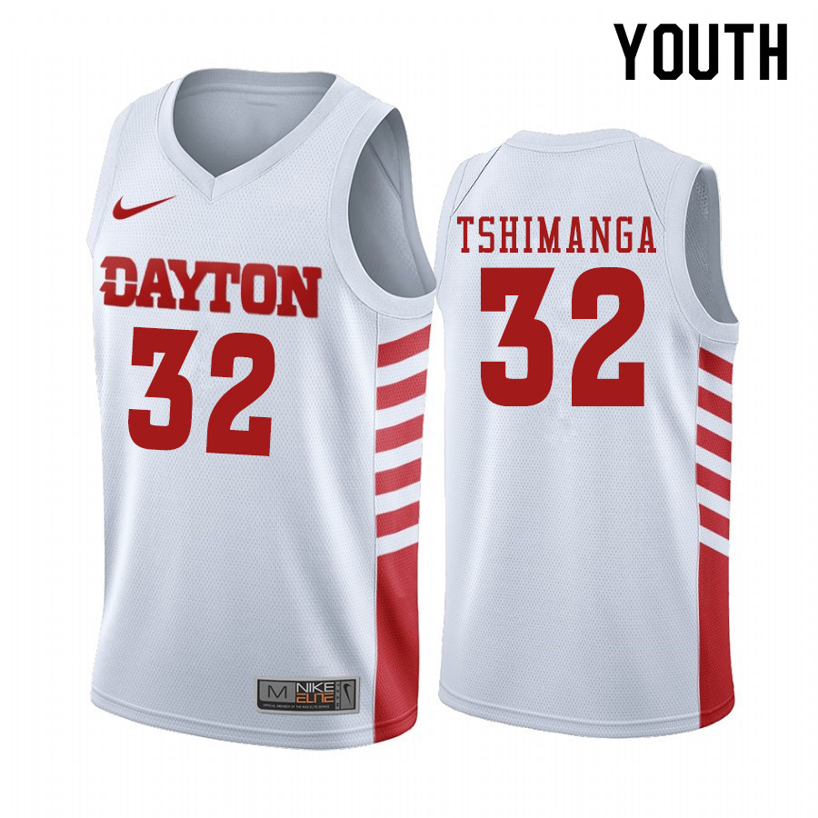 Youth #32 Jordy Tshimanga Dayton Flyers College Basketball Jerseys Sale-White